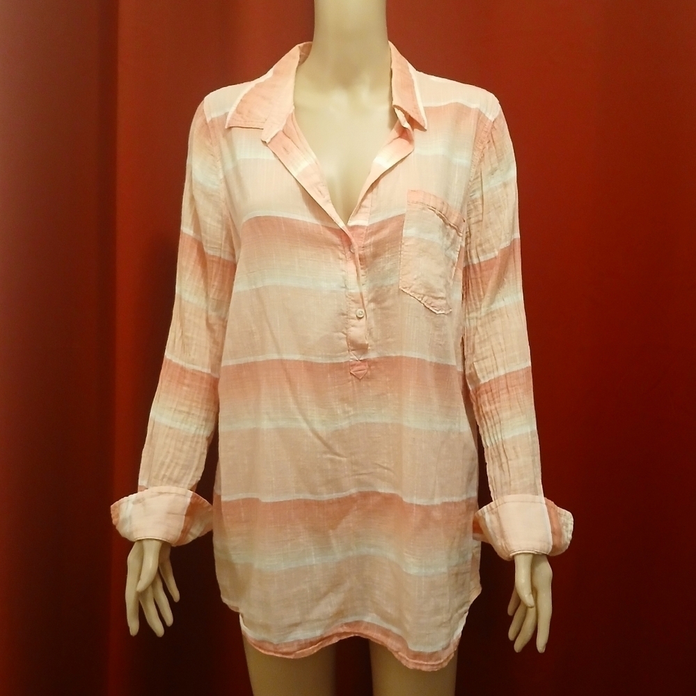 Merona Long Sleeve Button Up Pink Top XL​​​